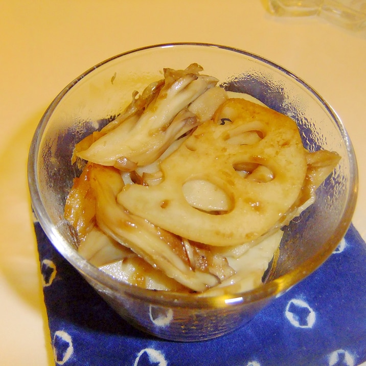 簡単サブおかず☆マイタケレンコン香ばし炒め